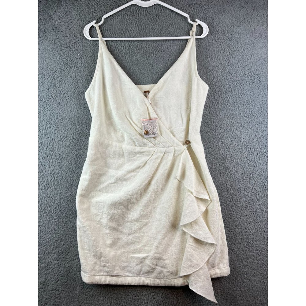 New  Free People Ivory Slip Wrap Dress Spaghetti size S